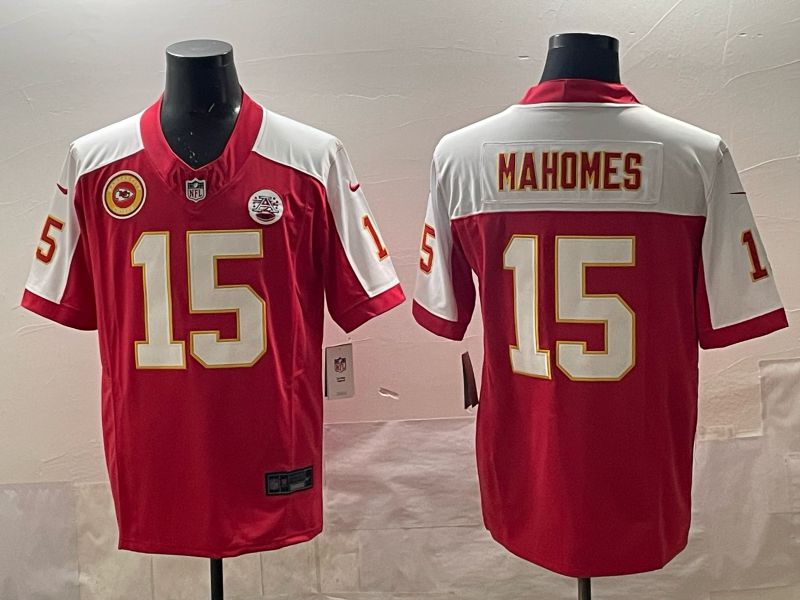 Men 2025 Nike Kansas City Chiefs #15 Mahomes Red 4th generation Limited NFL Jersey 05
